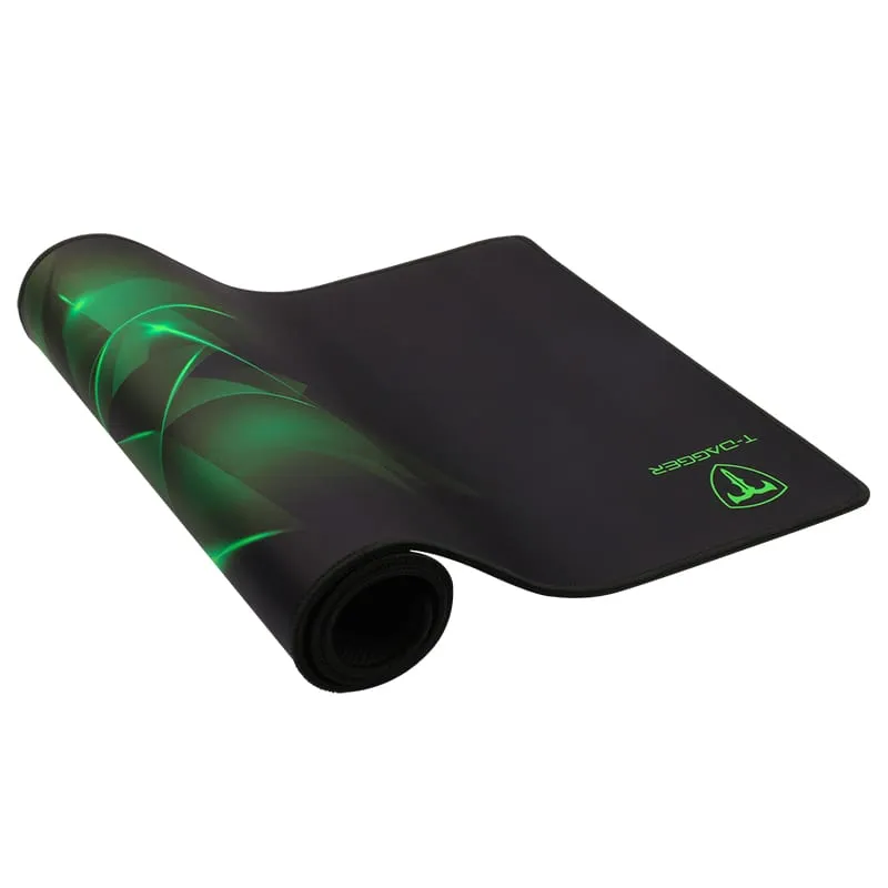 T-Dagger Geometry Large Size 780Mm X 300Mm X 3Mm|Speed Design|Printed Gaming Mouse Pad Black And Green