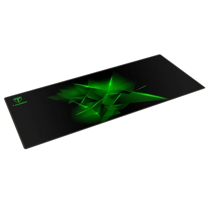 T-Dagger Geometry Large Size 780Mm X 300Mm X 3Mm|Speed Design|Printed Gaming Mouse Pad Black And Green