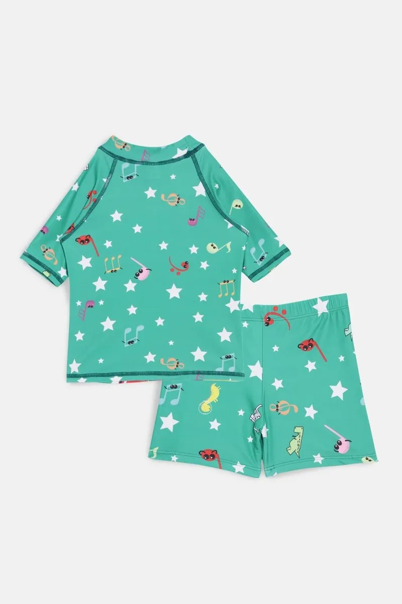 T-Rex Tune Boys T-shirt And Short Swim Set