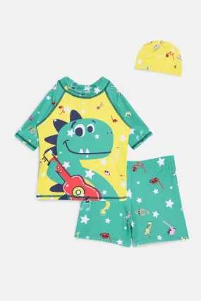 T-Rex Tune Boys T-shirt And Short Swim Set