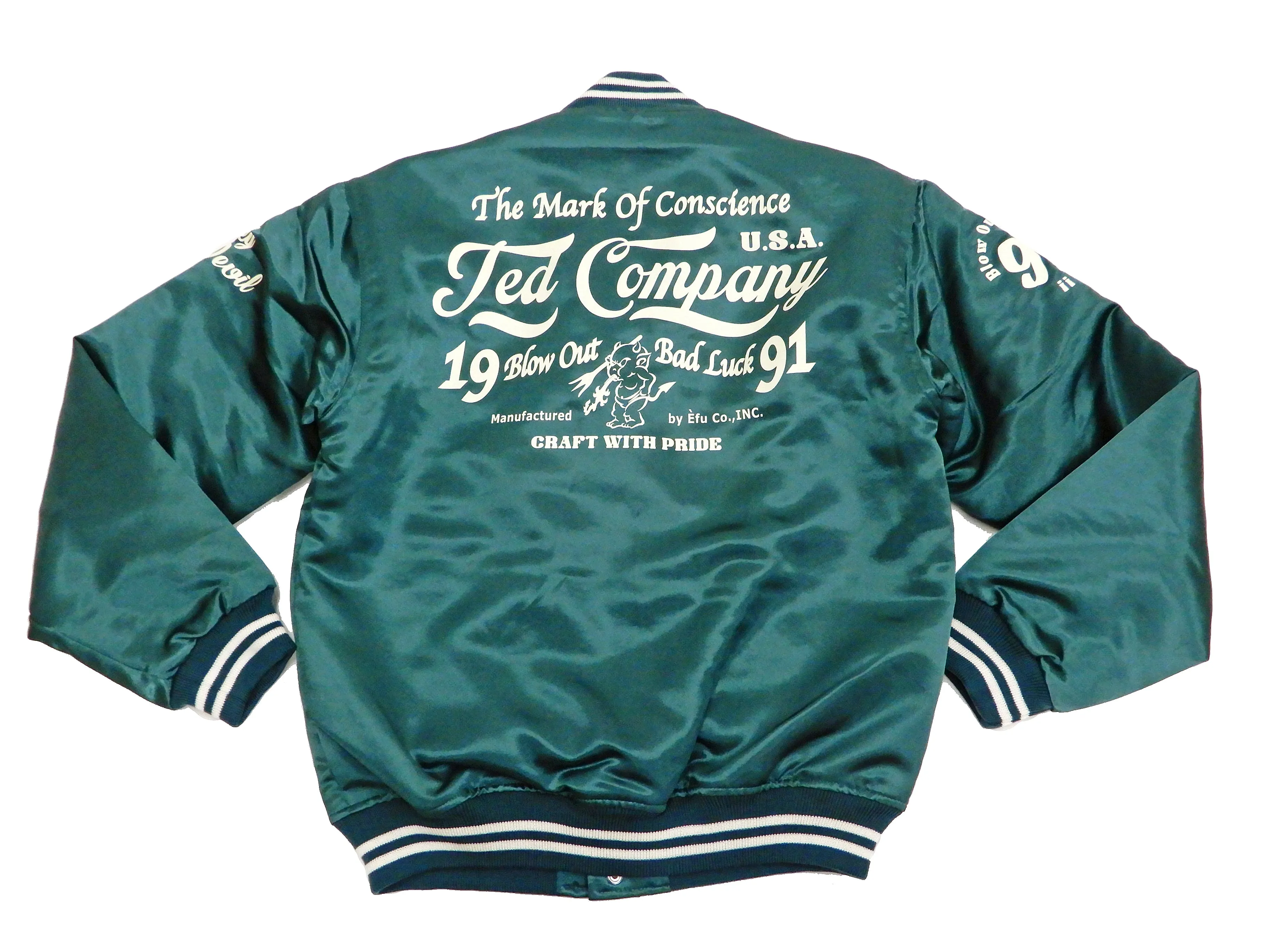 Tedman Men's Polyester Satin Varsity Jacket Custom Baseball Jacket TBBJ-040 Green