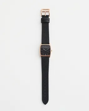 The Dress Watch: Rose Gold / Black Dial / Black Leather