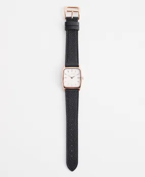 The Dress Watch: Rose Gold / White Dial / Black Leather