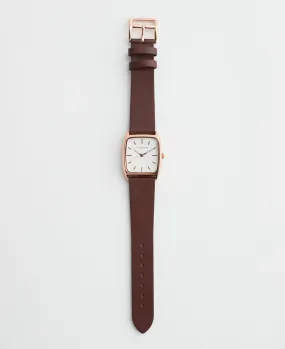 The Dress Watch: Rose Gold / White Dial / Coffee Leather