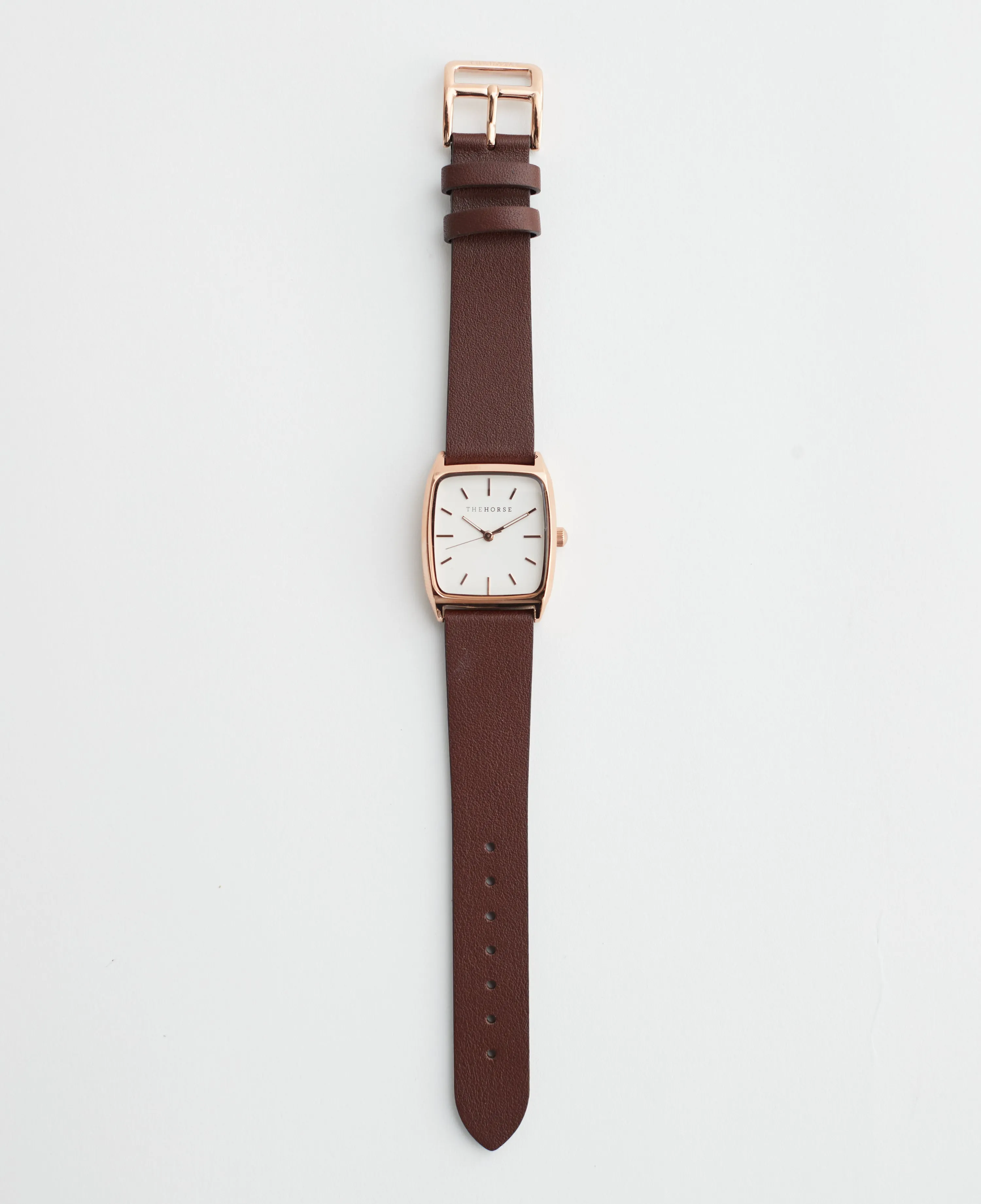 The Dress Watch: Rose Gold / White Dial / Coffee Leather