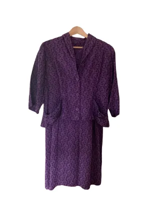 The Mayfair Shop Vintage Dress and Jacket Purple UK Size 14-16