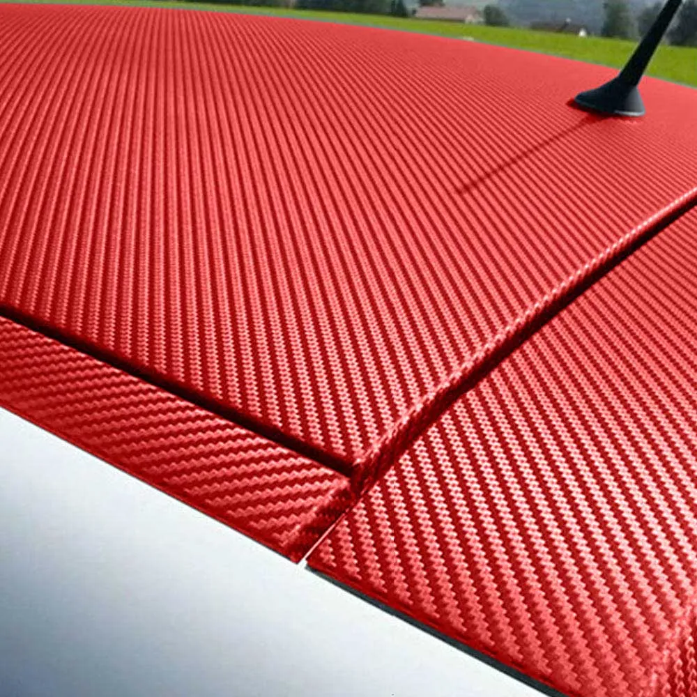 TheLAShop Red Carbon Fiber Wrap 98ft x 5ft 3D Car Vinyl Sticker Roll