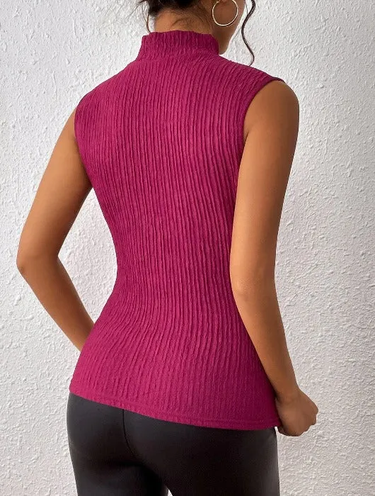 Turtleneck Sleeveless Tank