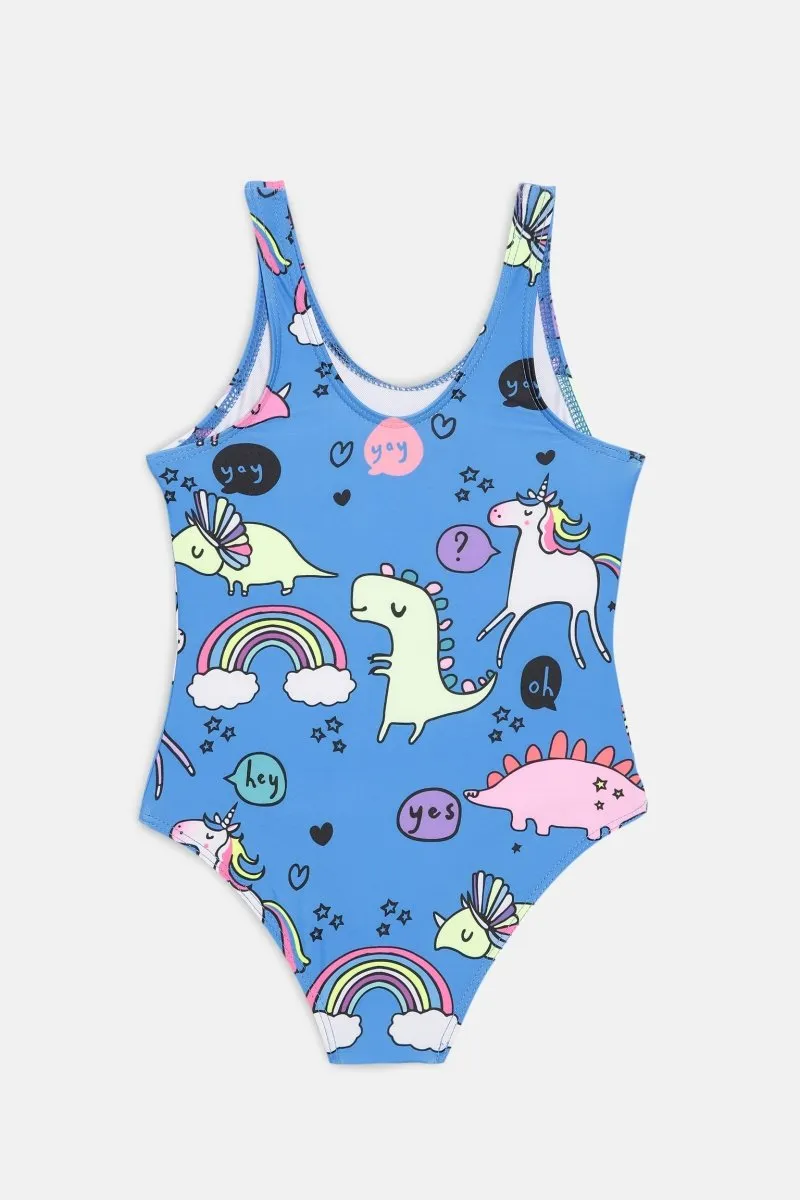 Unicorn And Dino Dream Girls Swimsuit