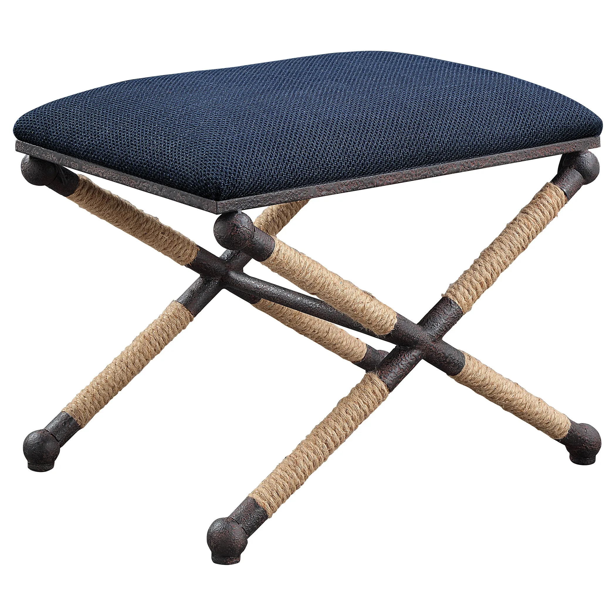 Uttermost Firth Small Navy Fabric Bench