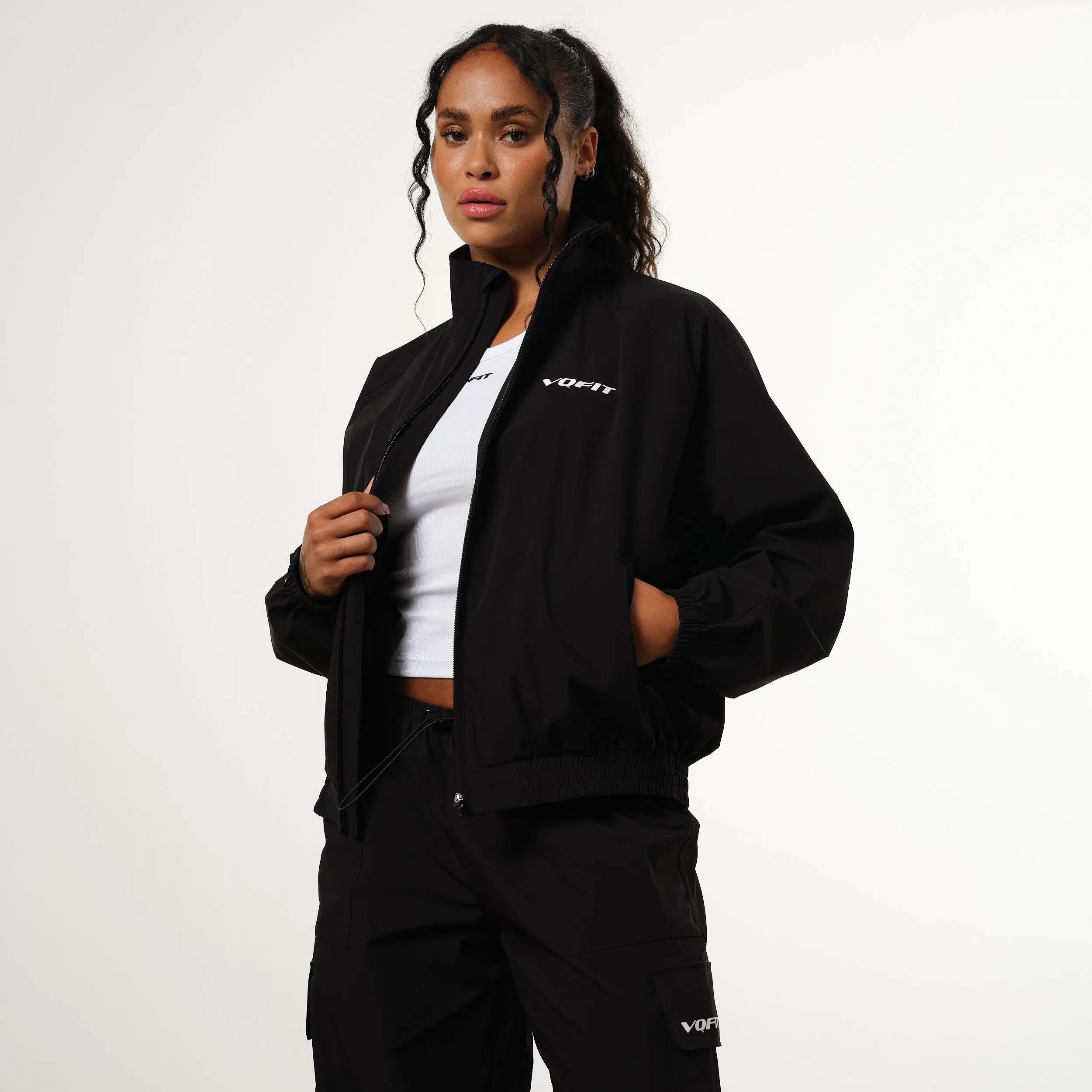 Vanquish Black Oversized Track Racer Jacket