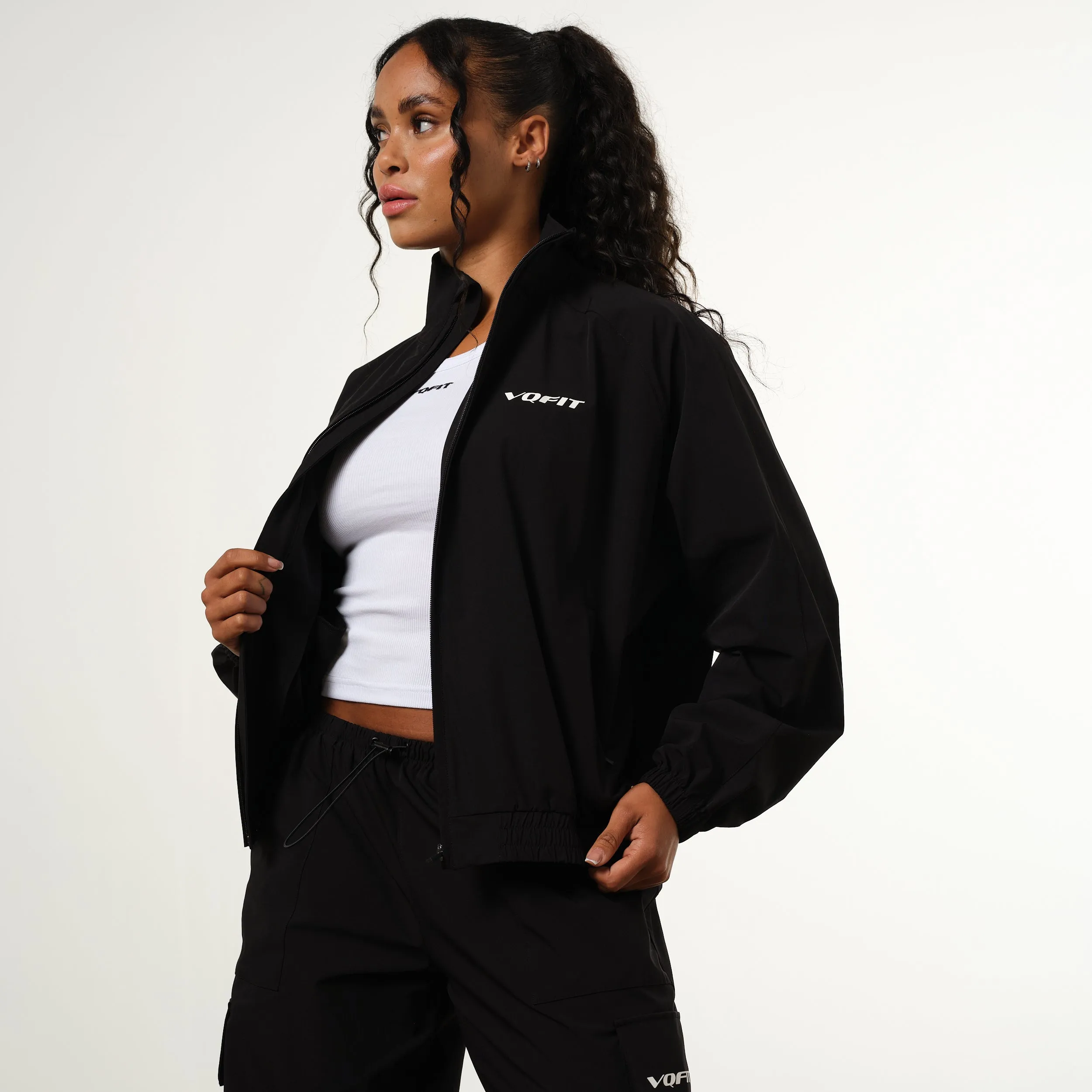 Vanquish Black Oversized Track Racer Jacket