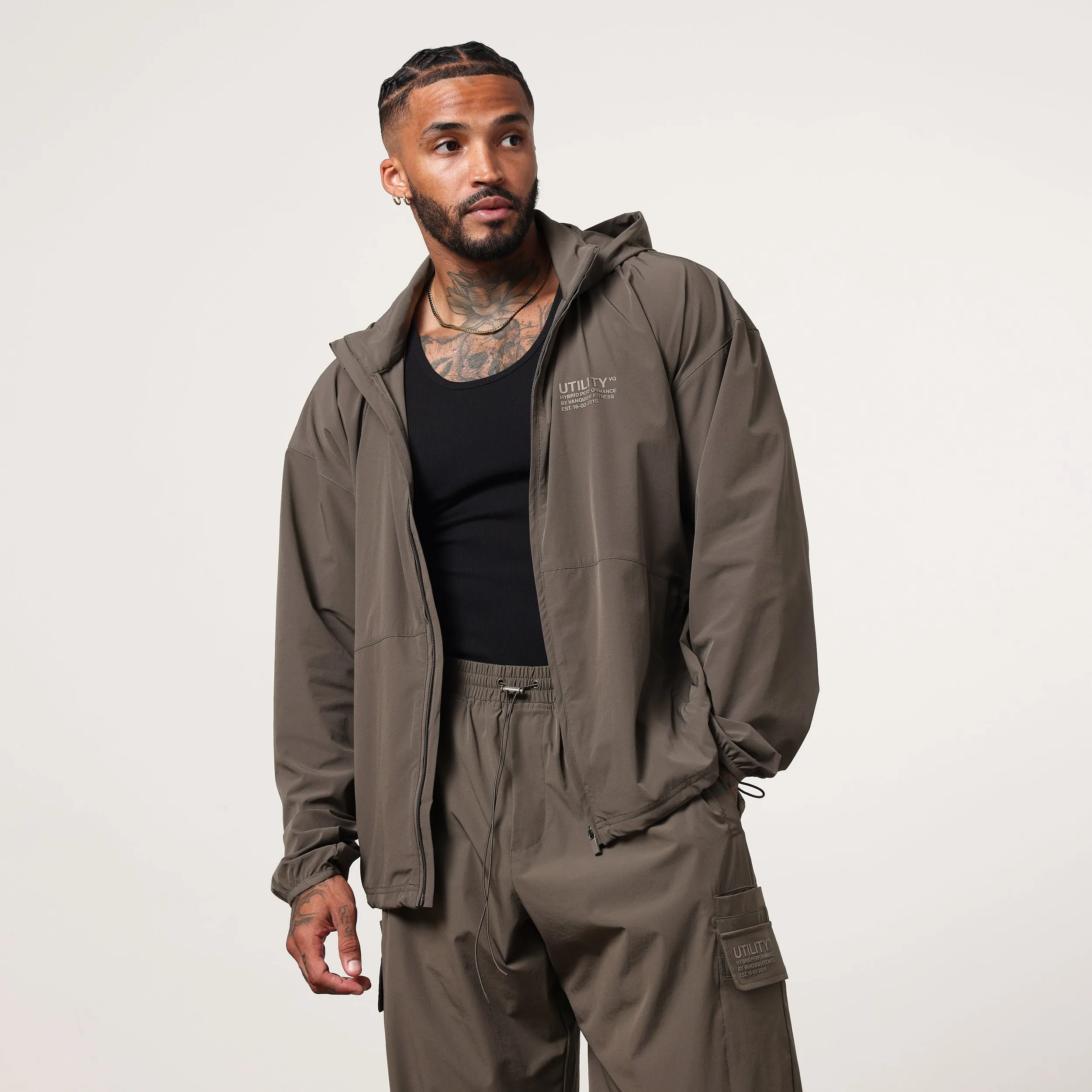 Vanquish Utility Brown Oversized Track Jacket