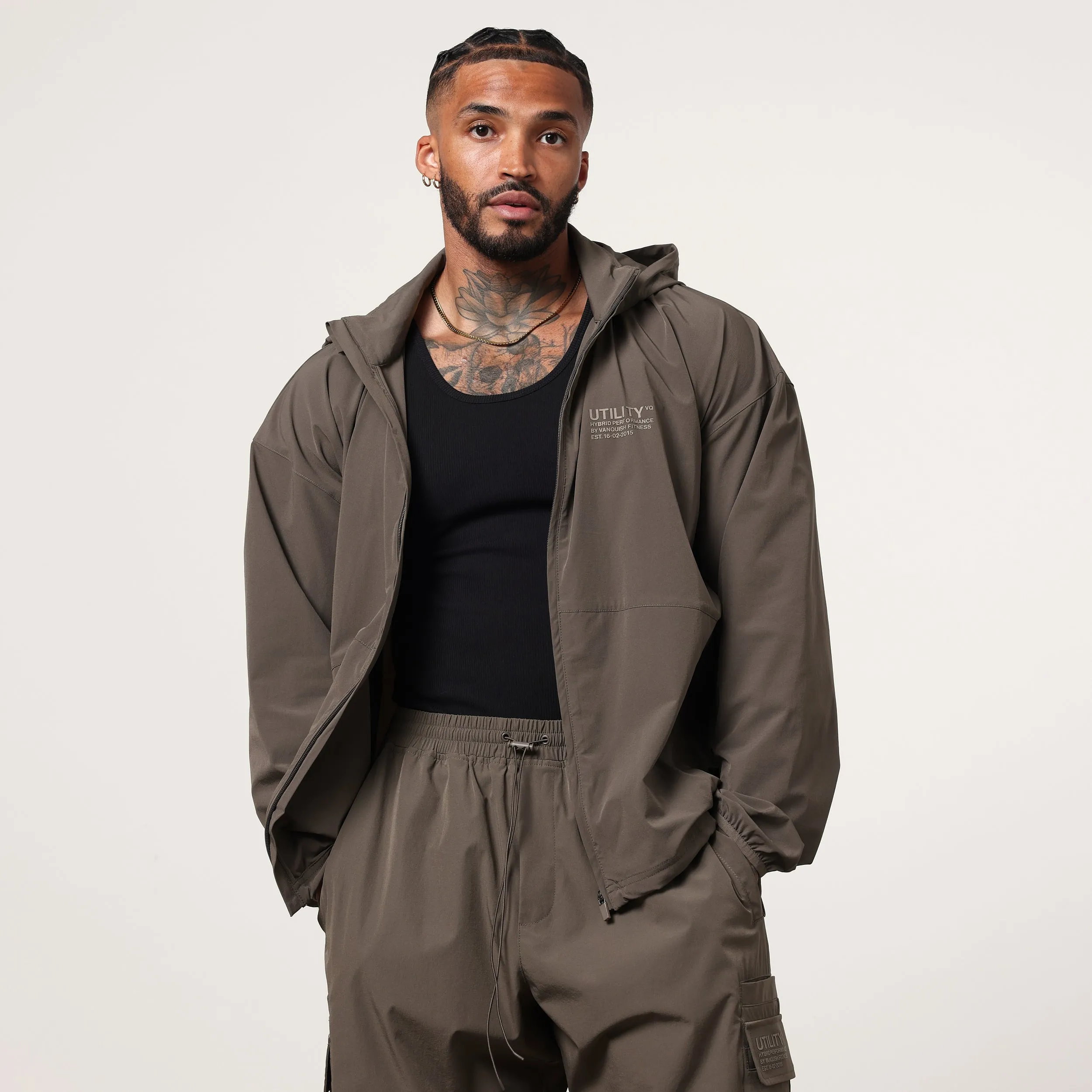 Vanquish Utility Brown Oversized Track Jacket