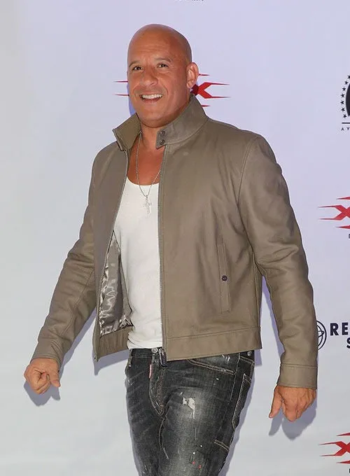 Vin Diesel Genuine Leather Jacket Gray