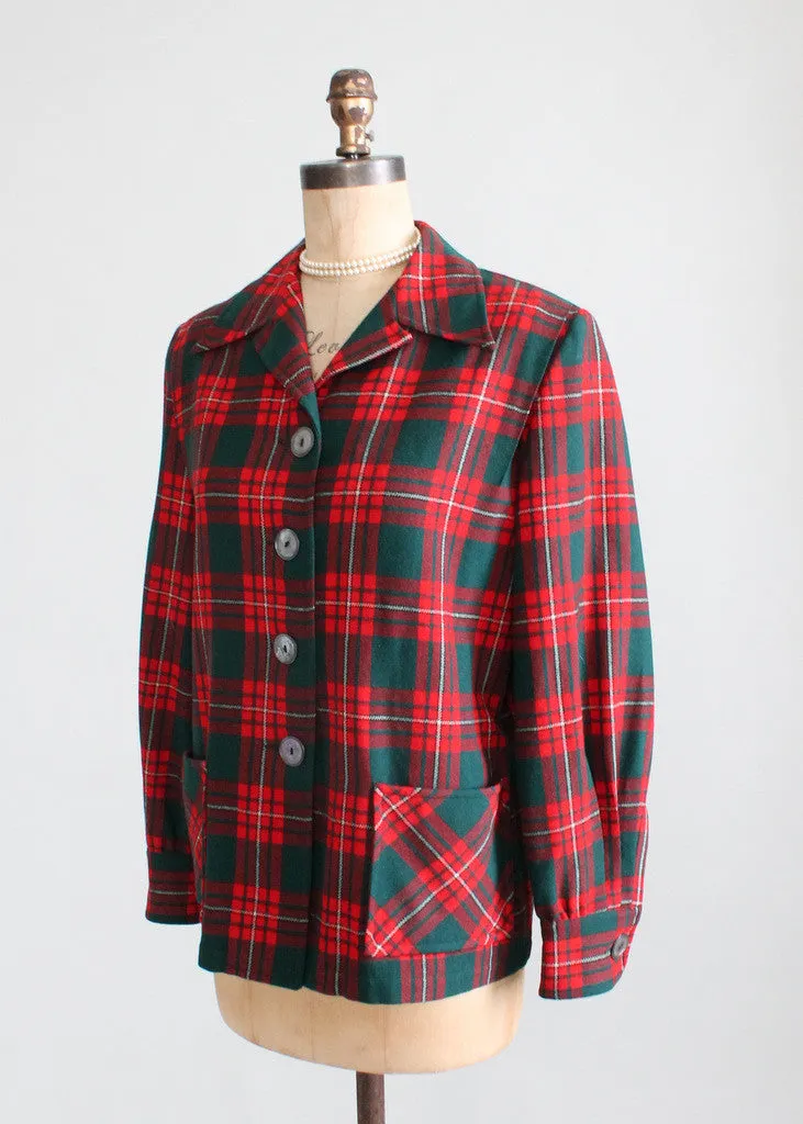 Vintage 1940s Pendleton Plaid 49er Jacket