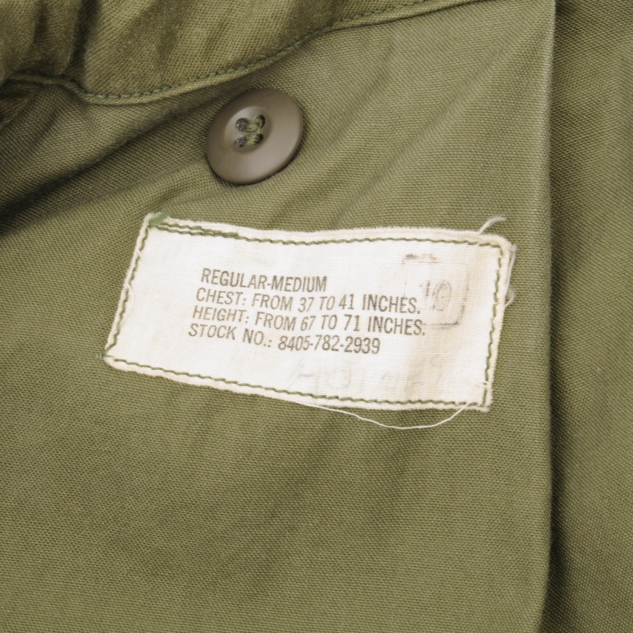 VINTAGE US ARMY M-1965 M65 FIELD JACKET 1967 VIETNAM WAR MEDIUM REGULAR