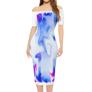 Water Color Women's Off The Shoulder Dress