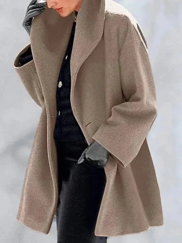 Wenkouban-Winter outfits Christmas Black Friday Lapel Single Button Long Winter Coat Jacket