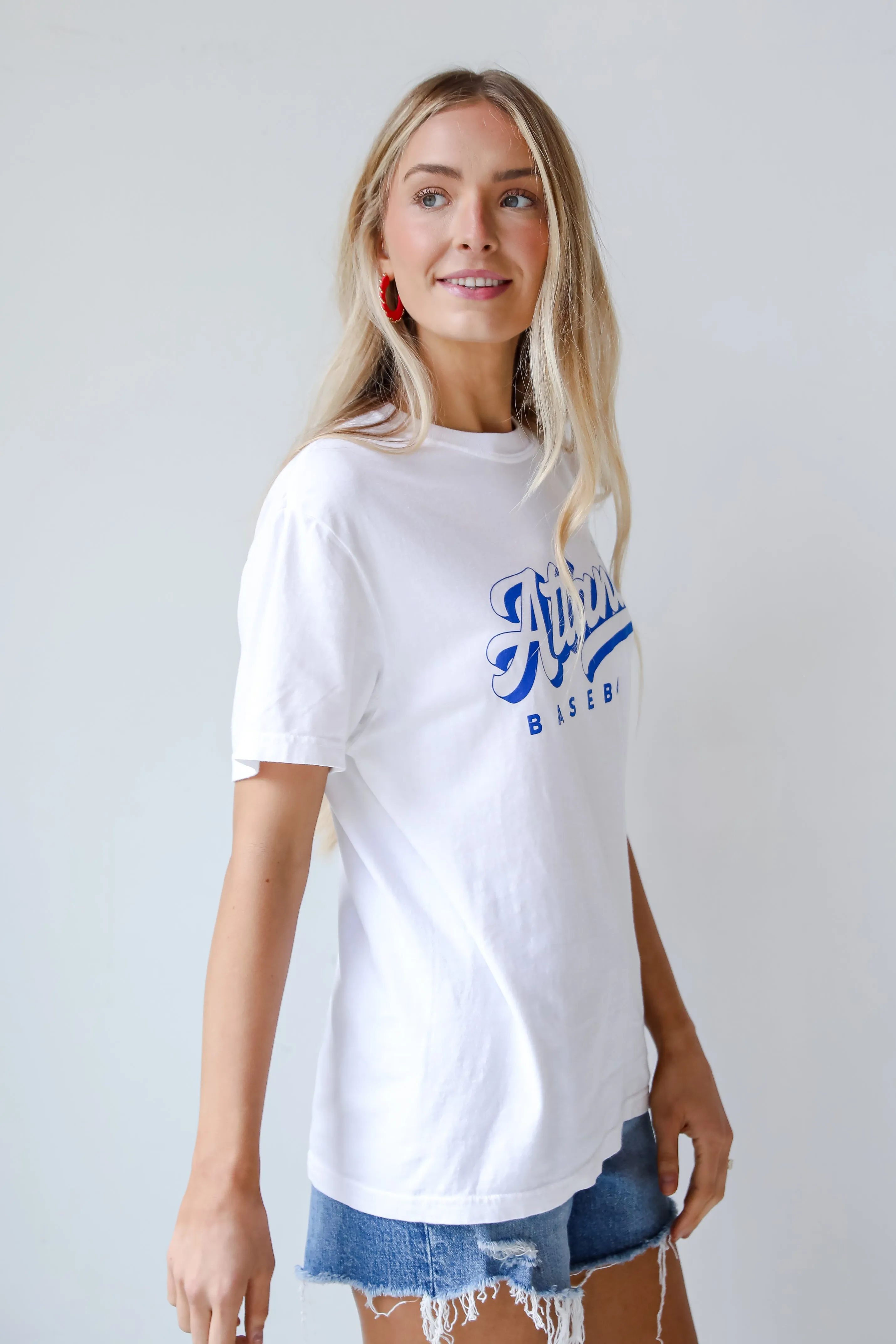 White Atlanta Baseball Graphic Tee