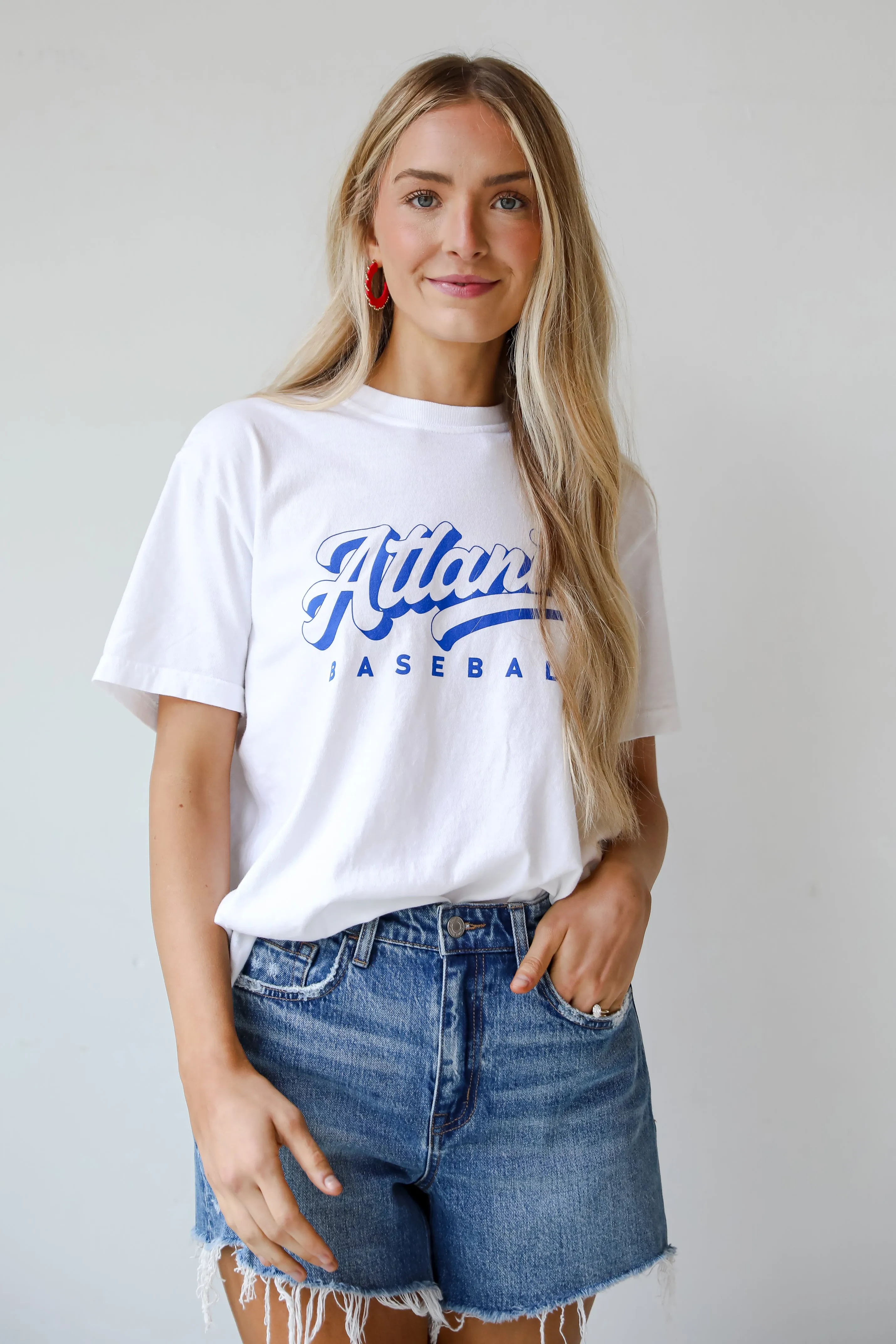 White Atlanta Baseball Graphic Tee