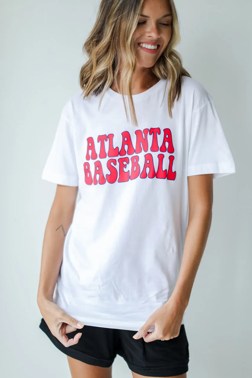 White Atlanta Baseball Tee