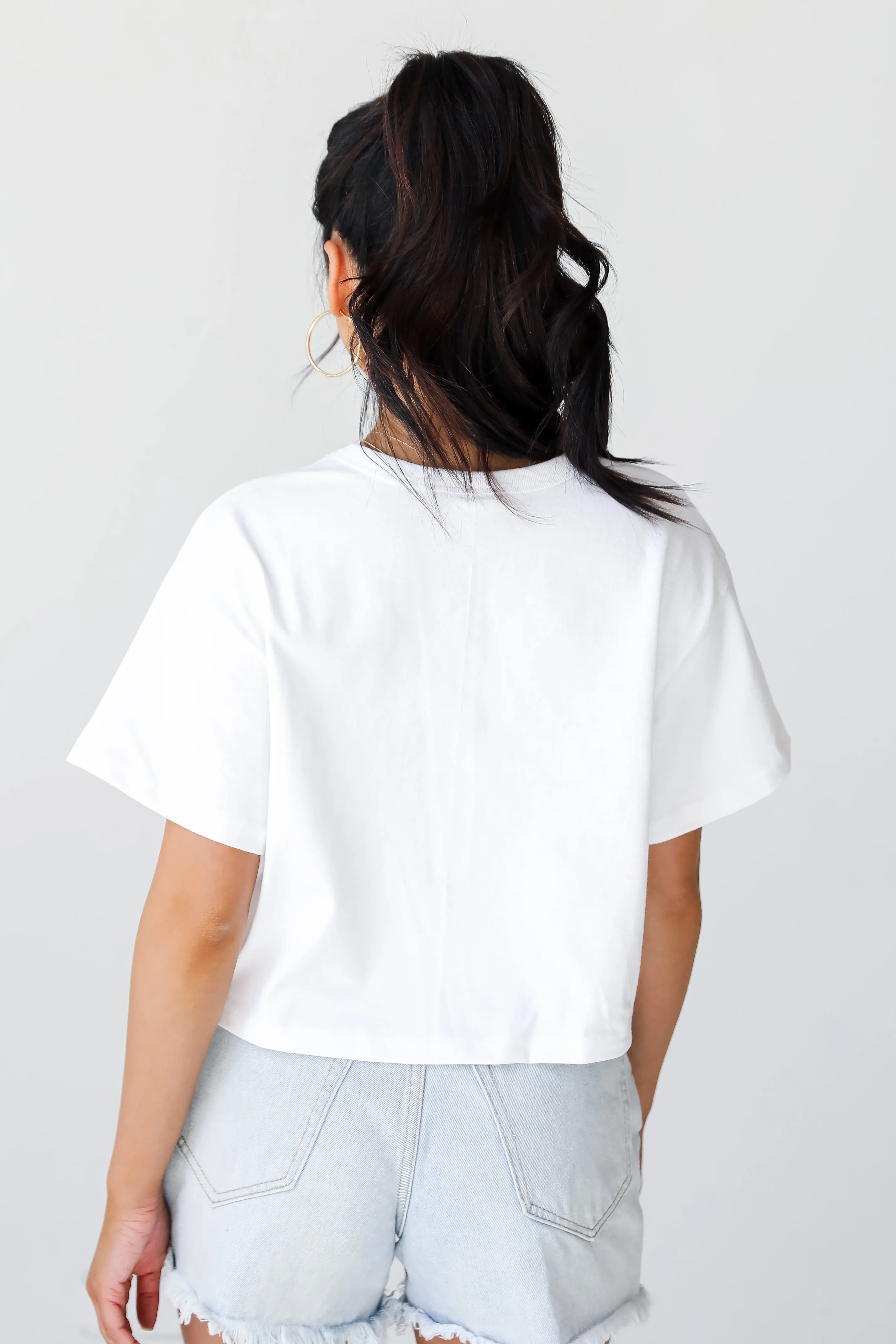 White Baseball Atlanta Cropped Tee