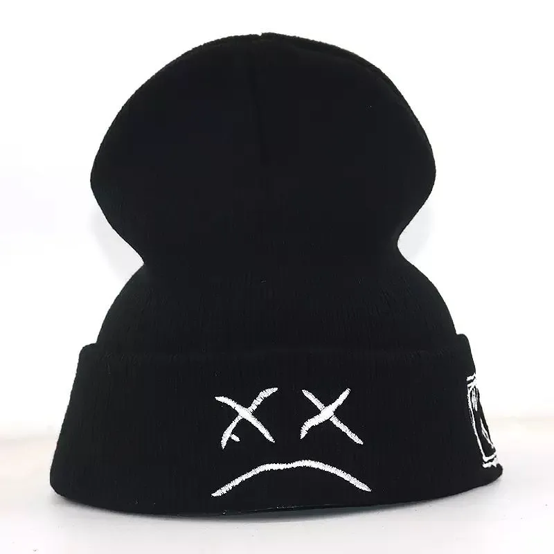 WLS Sad Face Knitted Beanies Cap