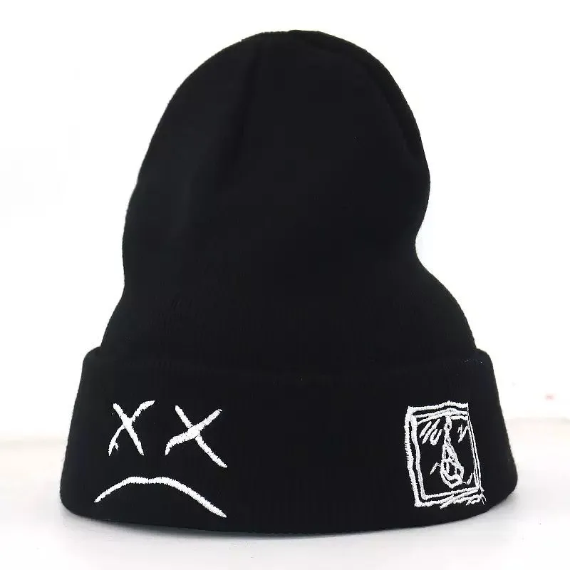 WLS Sad Face Knitted Beanies Cap