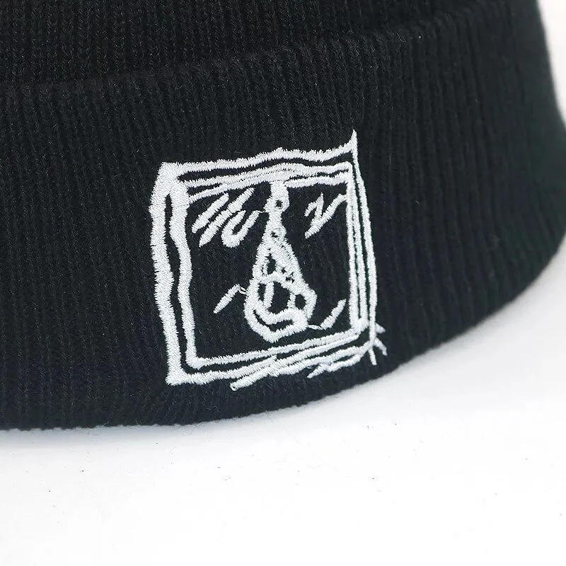 WLS Sad Face Knitted Beanies Cap