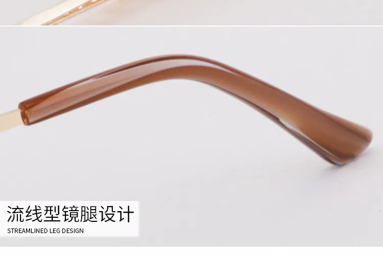 Women's Half Rim Hollow Alloy Frame Eyeglasses 6048