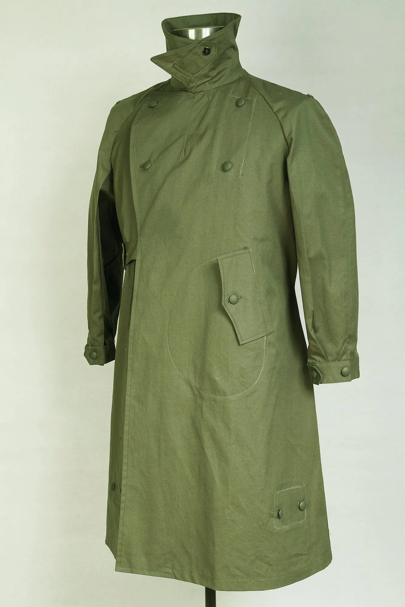 World War 2 WWII German Motorcyclist Wind Proof Overcoat Green